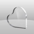 Clear heart paperweight.